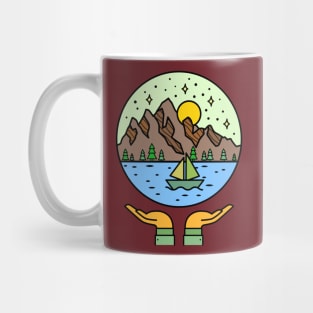 MOUNTAIN AND SEA LANDSCAPE Mug